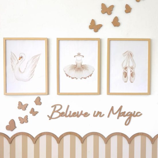 Ballet ballerina kids room picture set – premium high quality prints by Ponponi