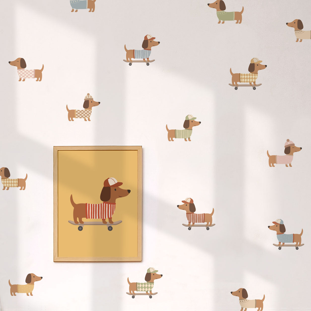 Skateboarding Dachshunds Wall Stickers – Kids' Room Decor
