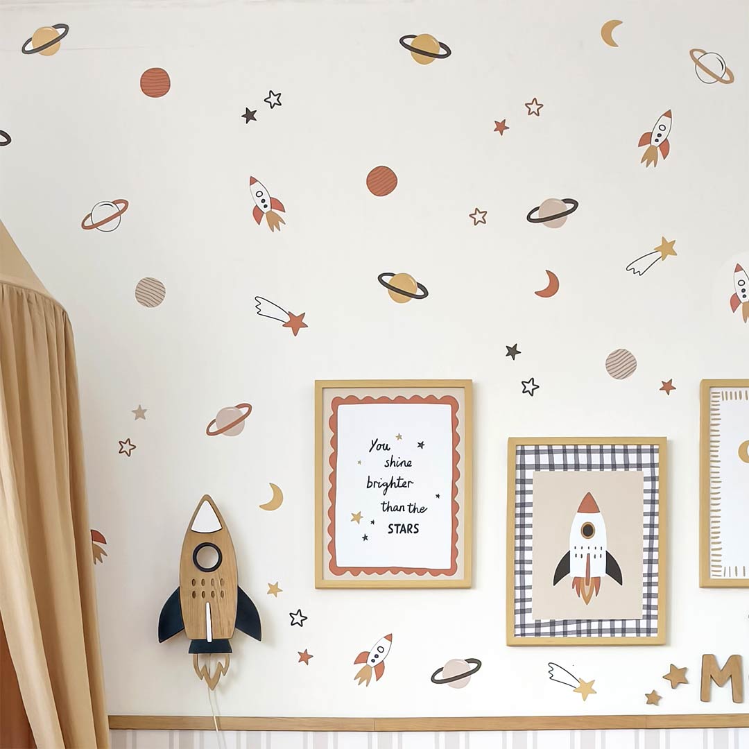 Outer Space Wall Decals – Orange