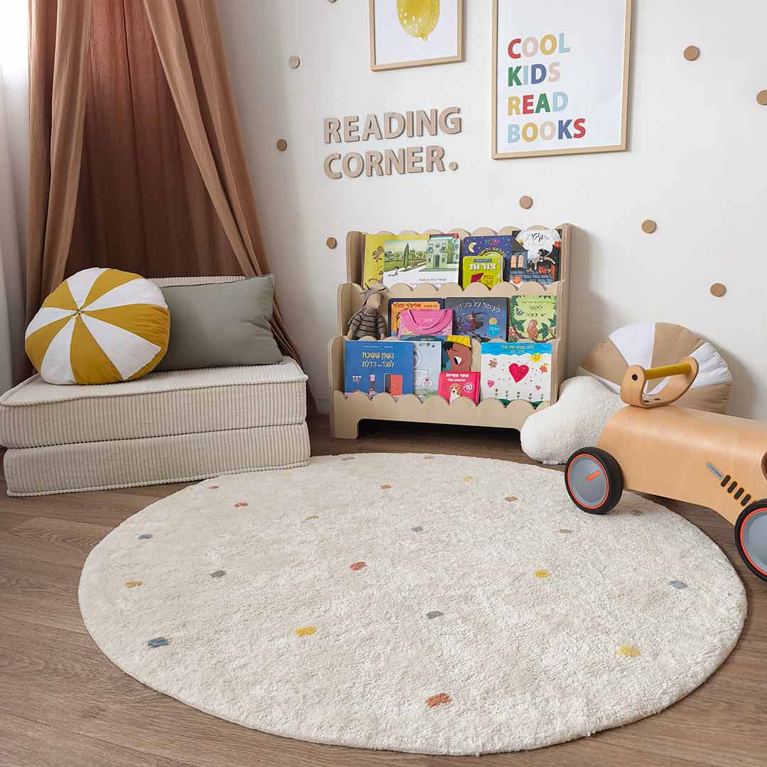 Round rug for children with colorful dots – DOTS Round