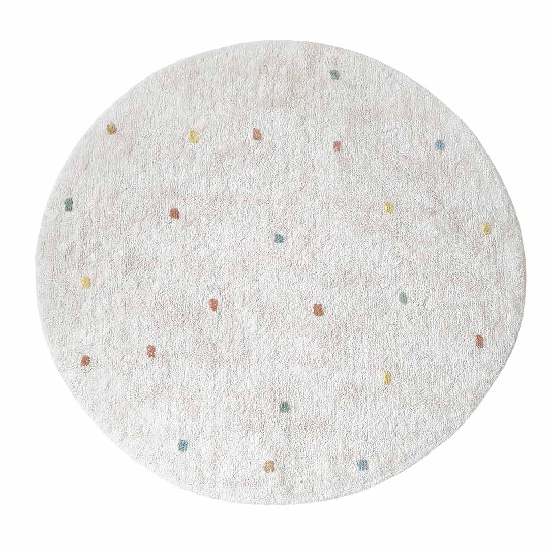 Alfombra redonda para niños con lunares de colores – DOTS Round
