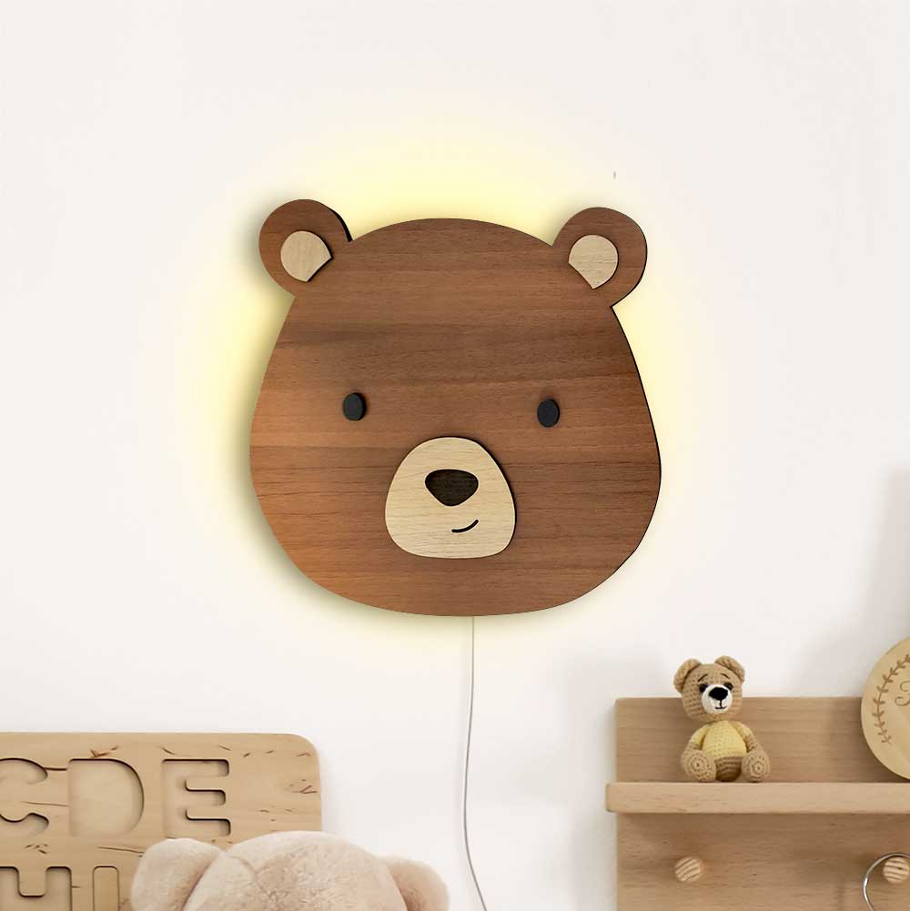 Lámpara de noche infantil – Lámpara de pared con forma de oso