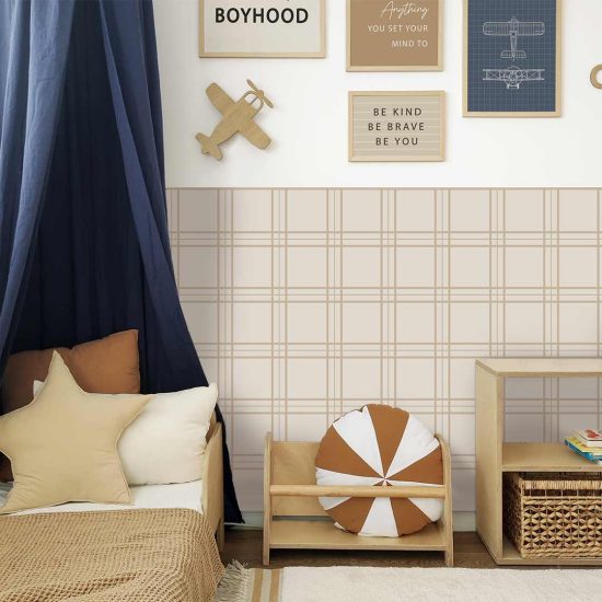 Checkered fabric sticker wallpaper