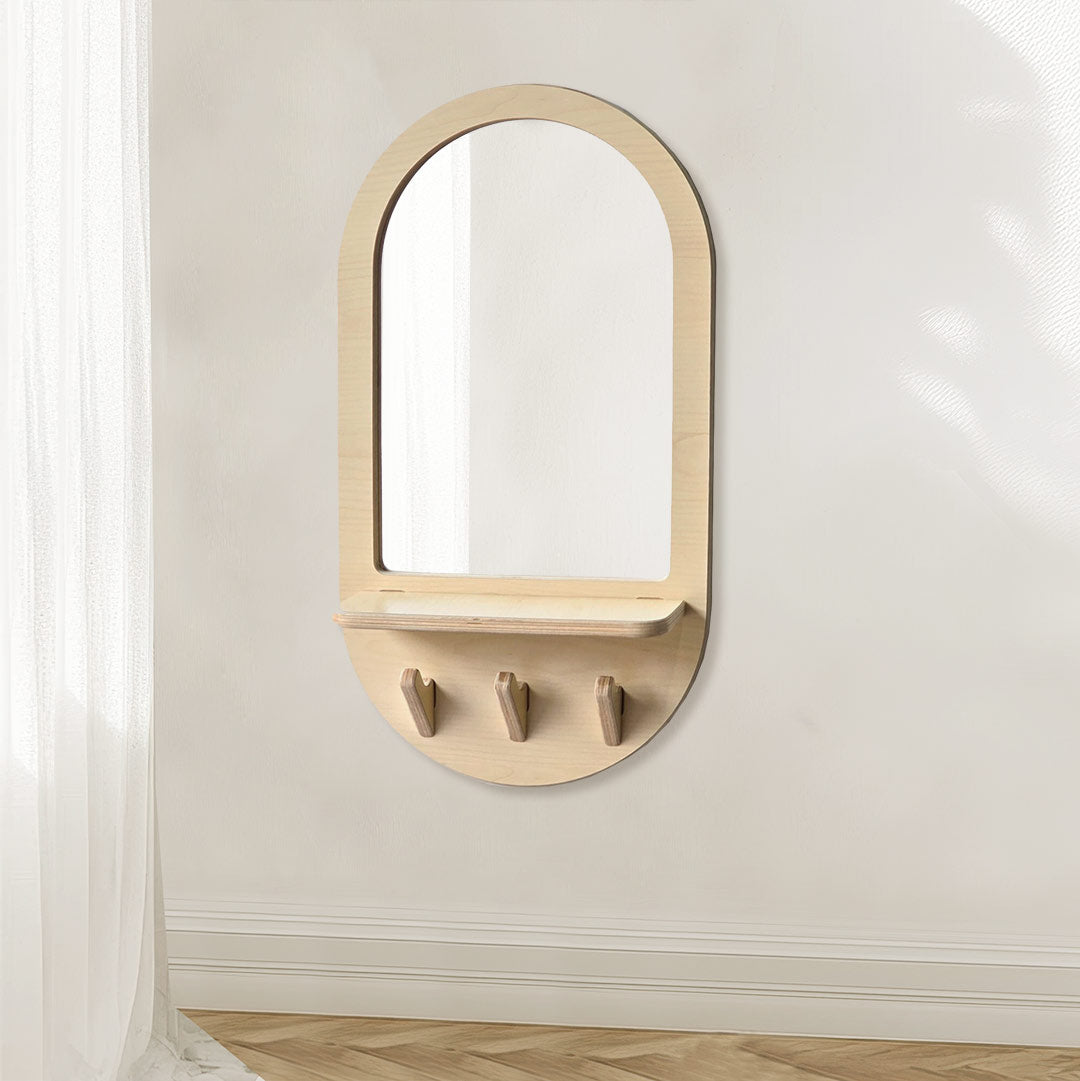 Organization mirror with hanging hook – unbreakable mirror
