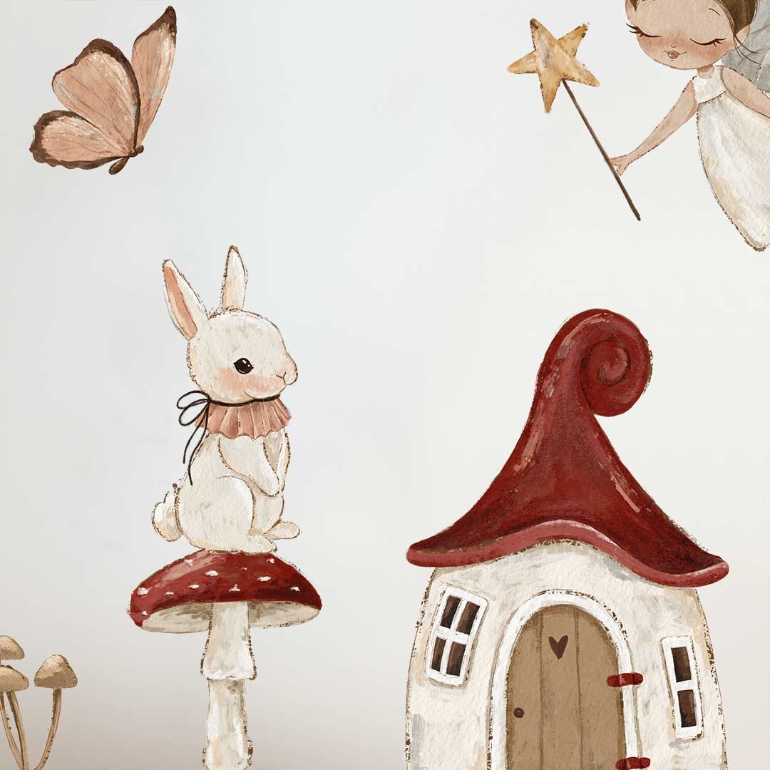 Vintage fairy garden wall stickers