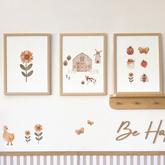 Farm themed kids room picture set – premium high quality prints by Ponponi