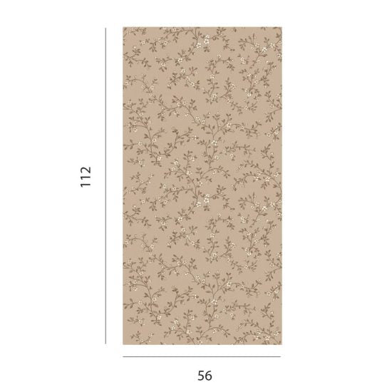 Self-adhesive wallpaper for a child's room with a brown floral background – LISA