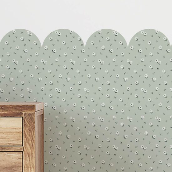 Vintage Mini Curled Flower Wallpaper – Wallpaper Sticker