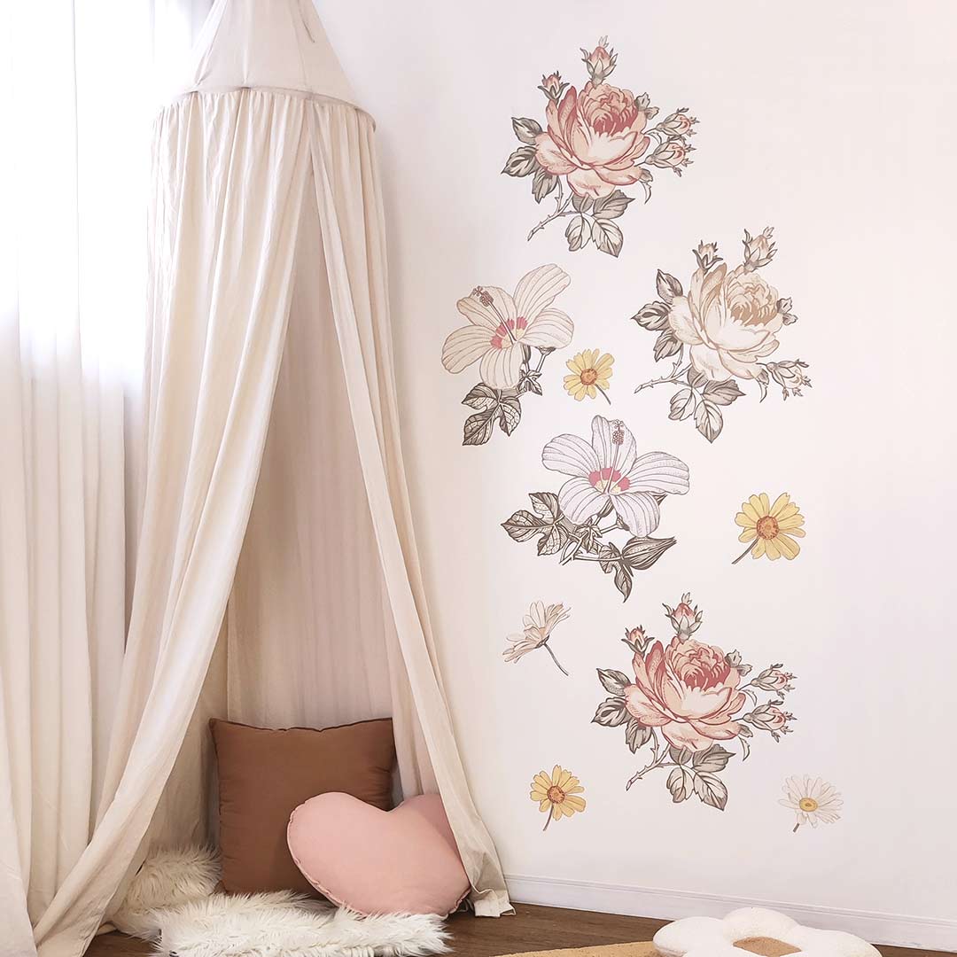 Hibiscus Flower Wall Stickers – Fabric Stickers