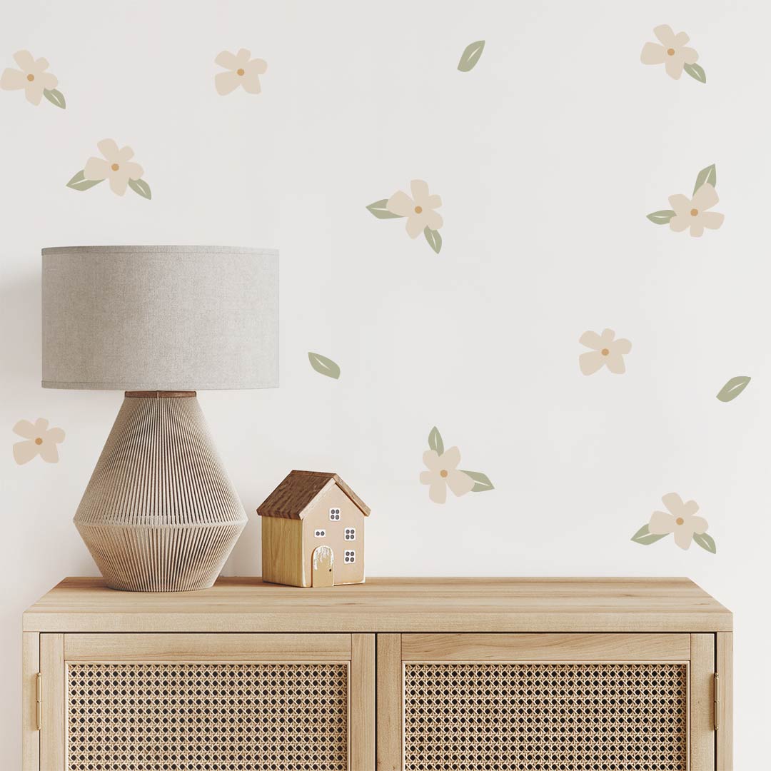 Reusable wall stickers for children, flowers