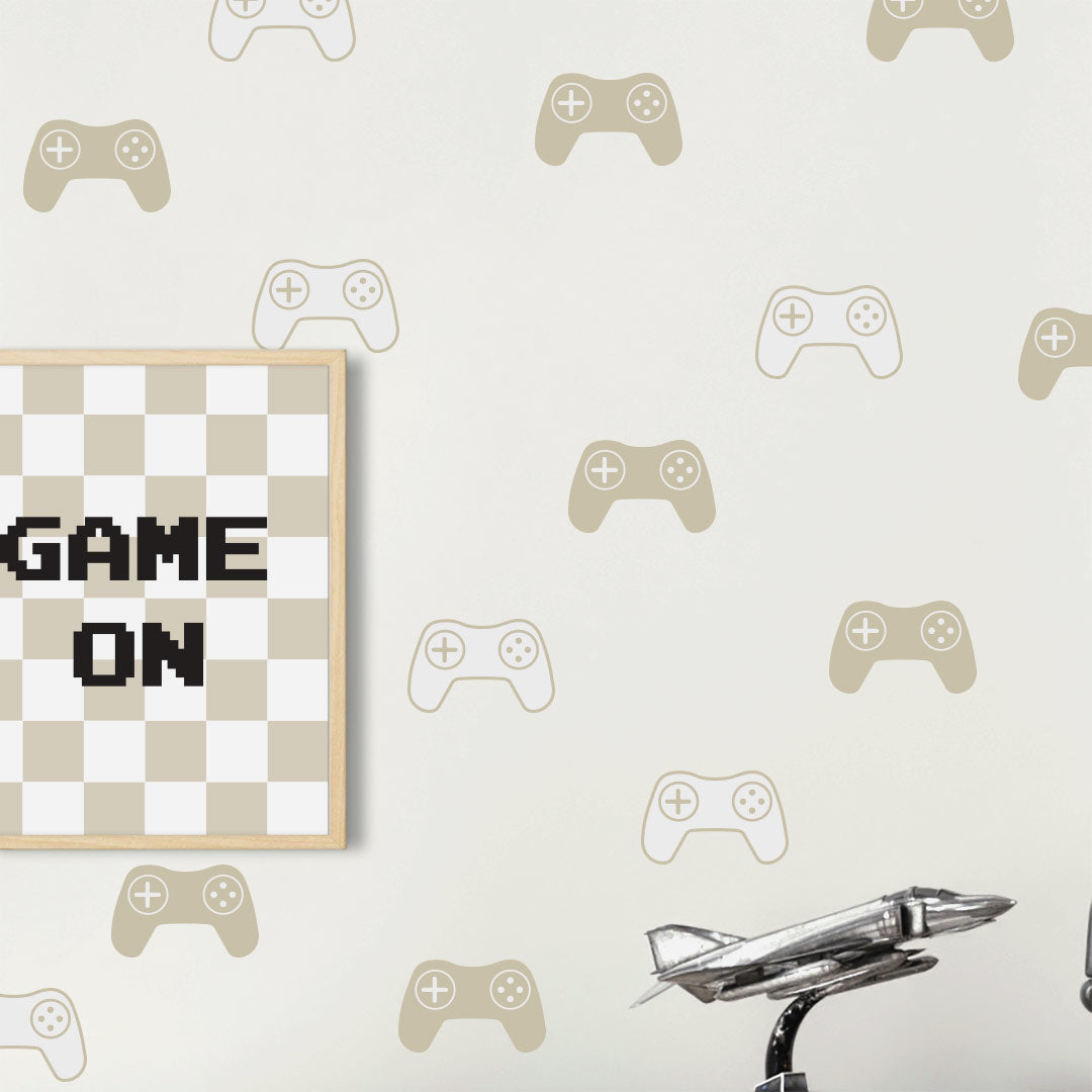 Gaming wall stickers for kids and teen rooms – reusable fabric decals by Ponponi