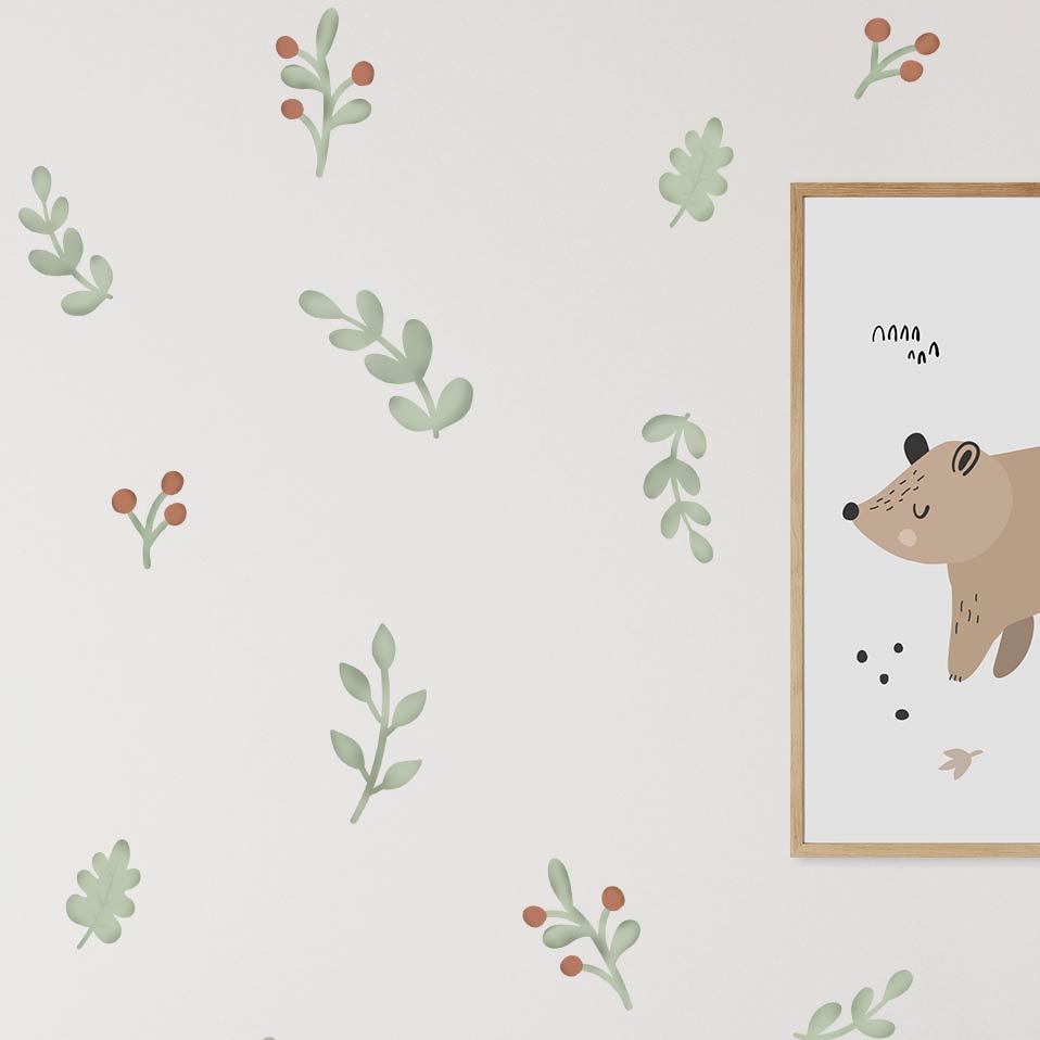 Flower and leaf wall stickers