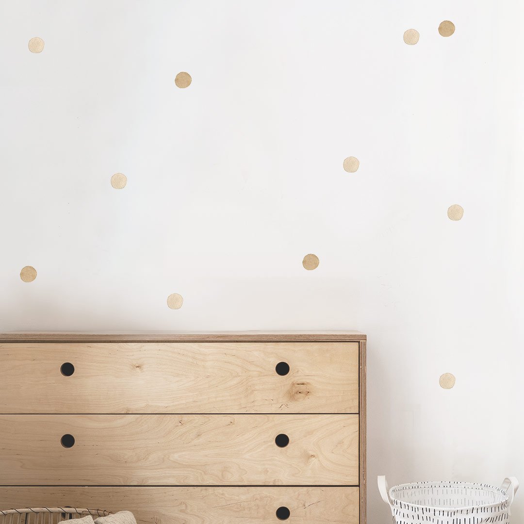 Boho chic circle wall stickers in neutral colors – reusable kids room decals by Ponponi