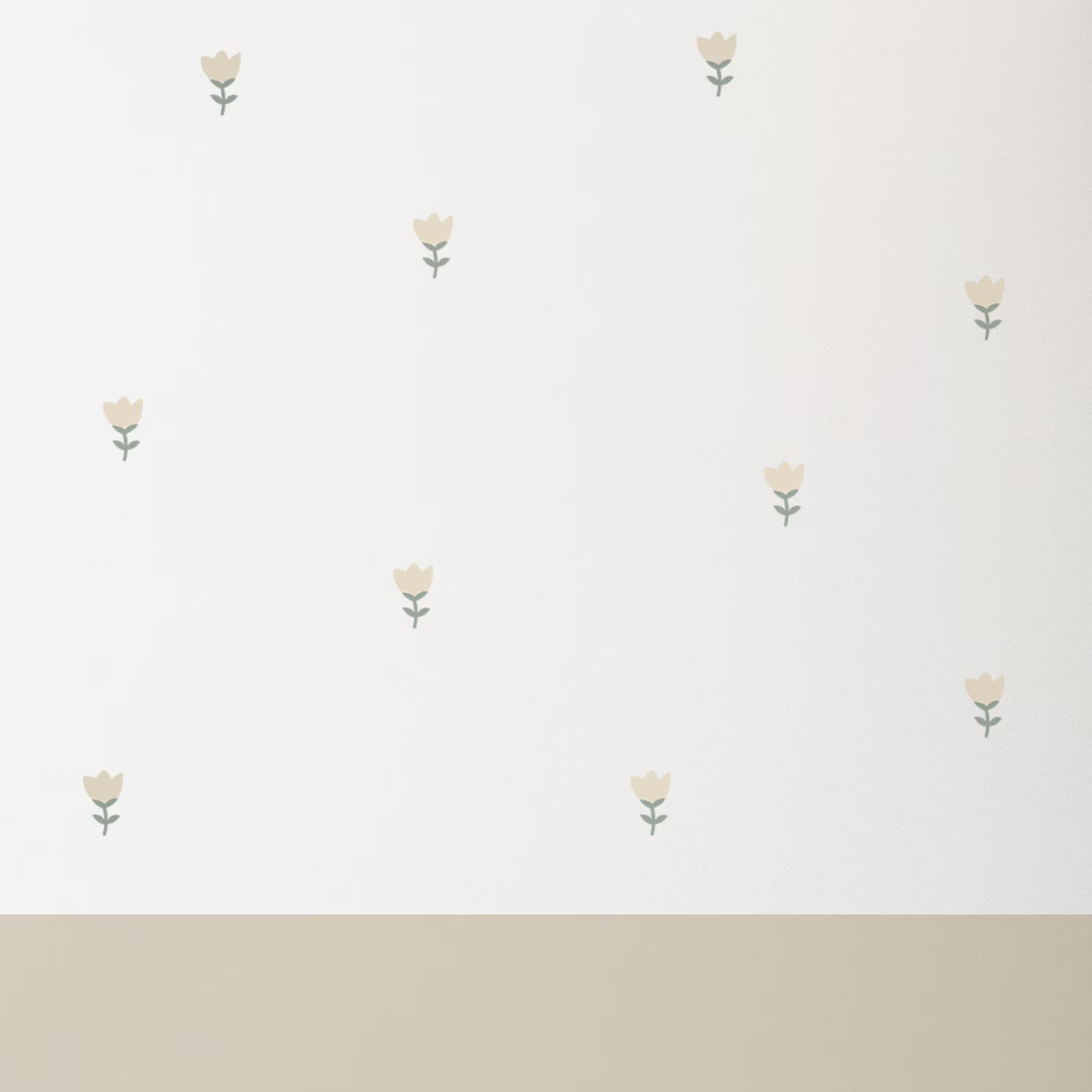 Small flower wall stickers in 6 colors – reusable non-toxic kids room decals by Ponponi