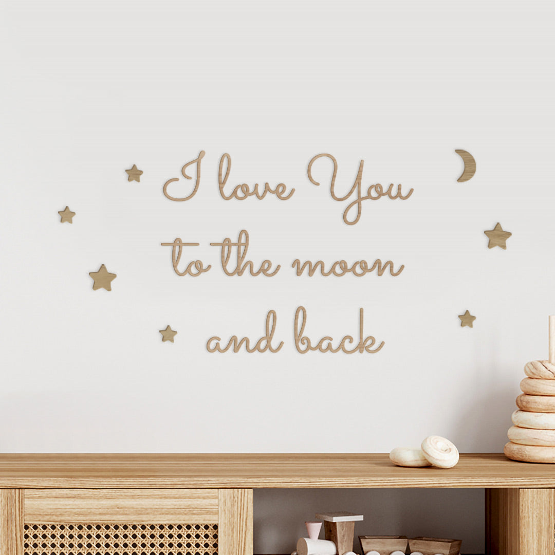 Wooden sign for children's room – I love you to the moon and back