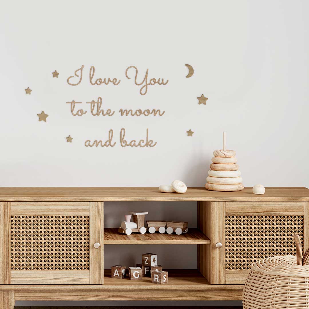 Wooden sign for children's room – I love you to the moon and back