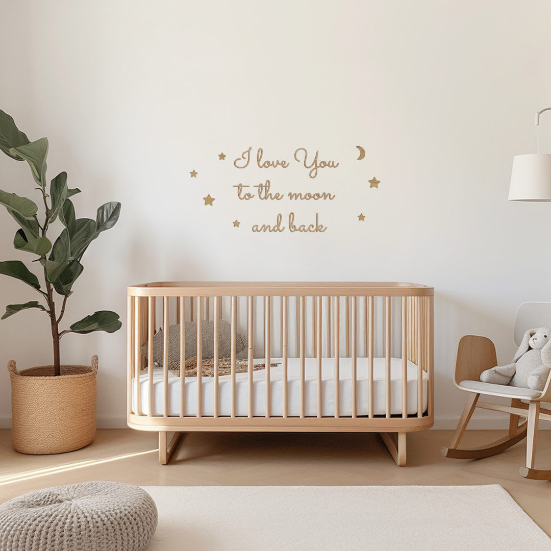 Wooden sign for children's room – I love you to the moon and back