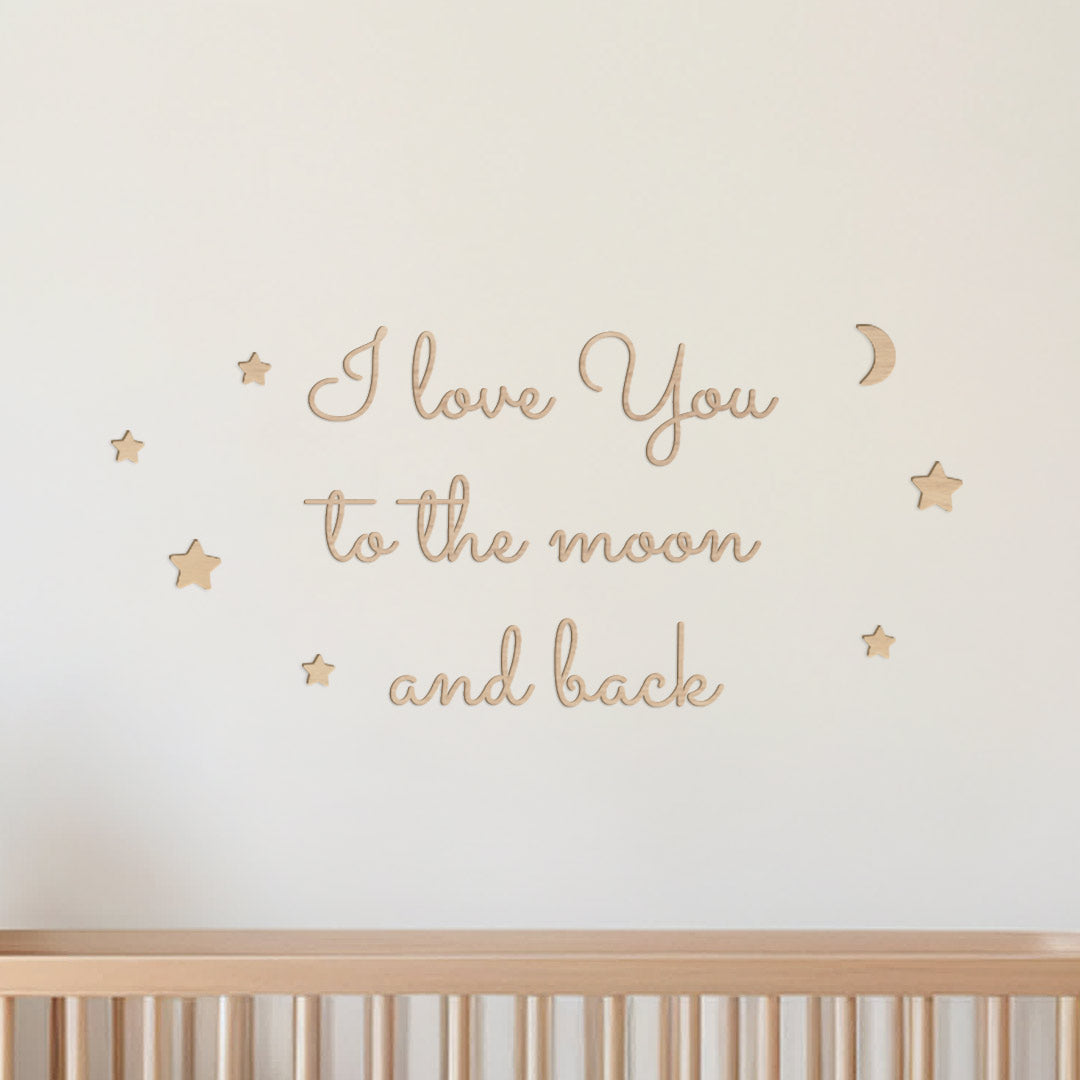 Wooden sign for children's room – I love you to the moon and back
