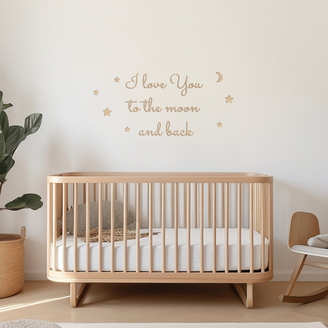 Wooden sign for children's room – I love you to the moon and back