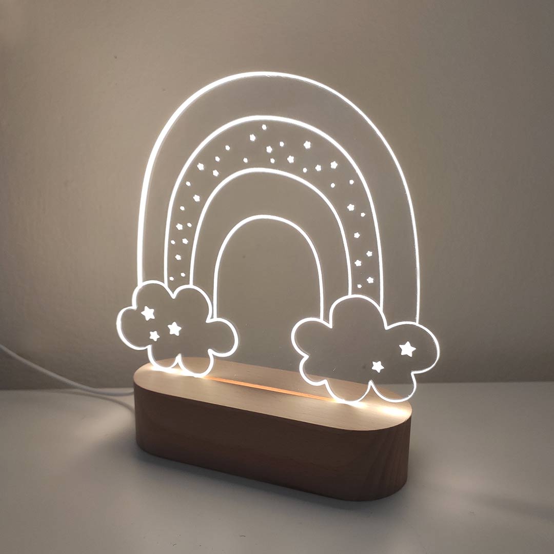 Luz nocturna de arcoíris para niños