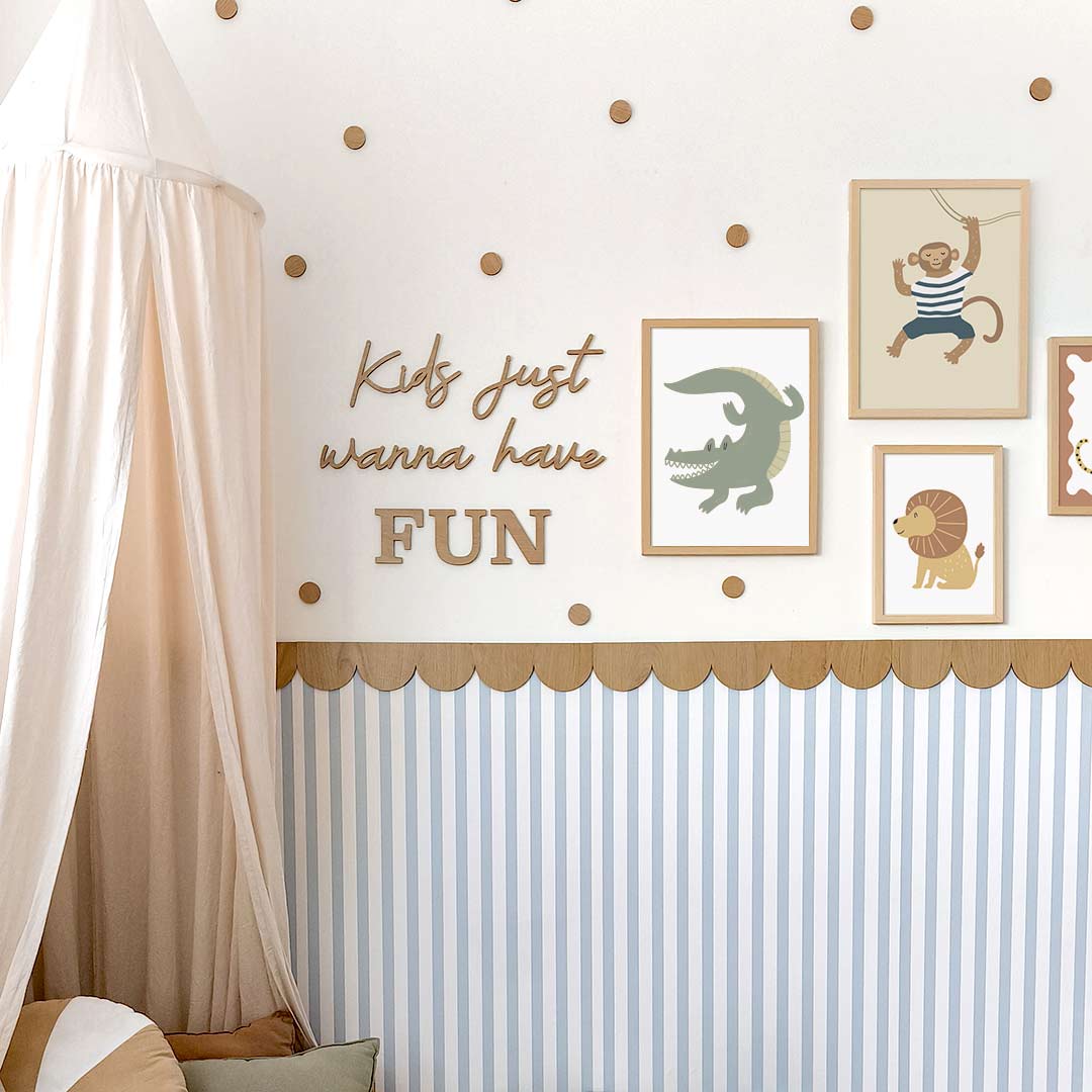 Wooden wall art for kids' rooms – kids just wanna have FUN