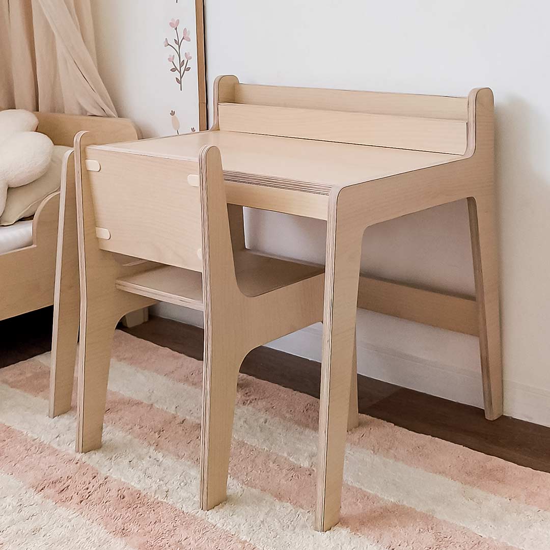 Wooden table and chair set for children – craft corner