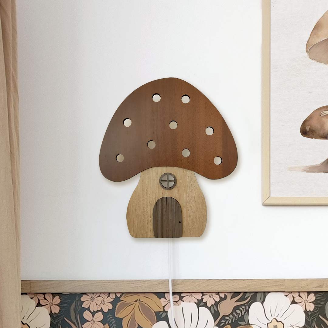 Lámpara de casa de hongos: luz nocturna para niños