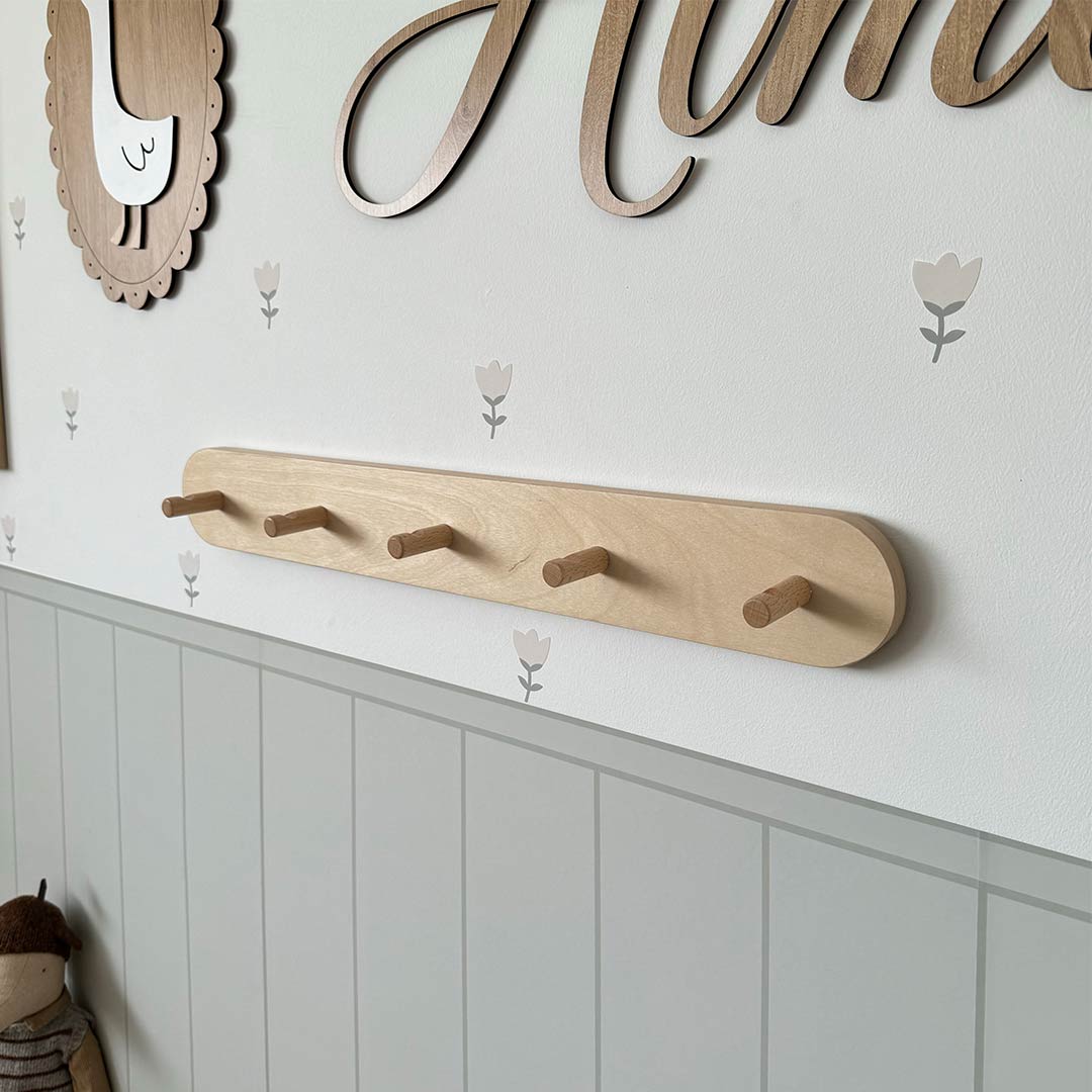 Wooden hangers for children's rooms
