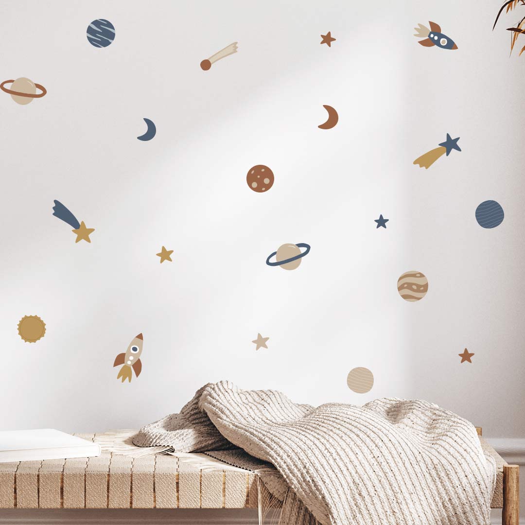 Space wall stickers for children's rooms