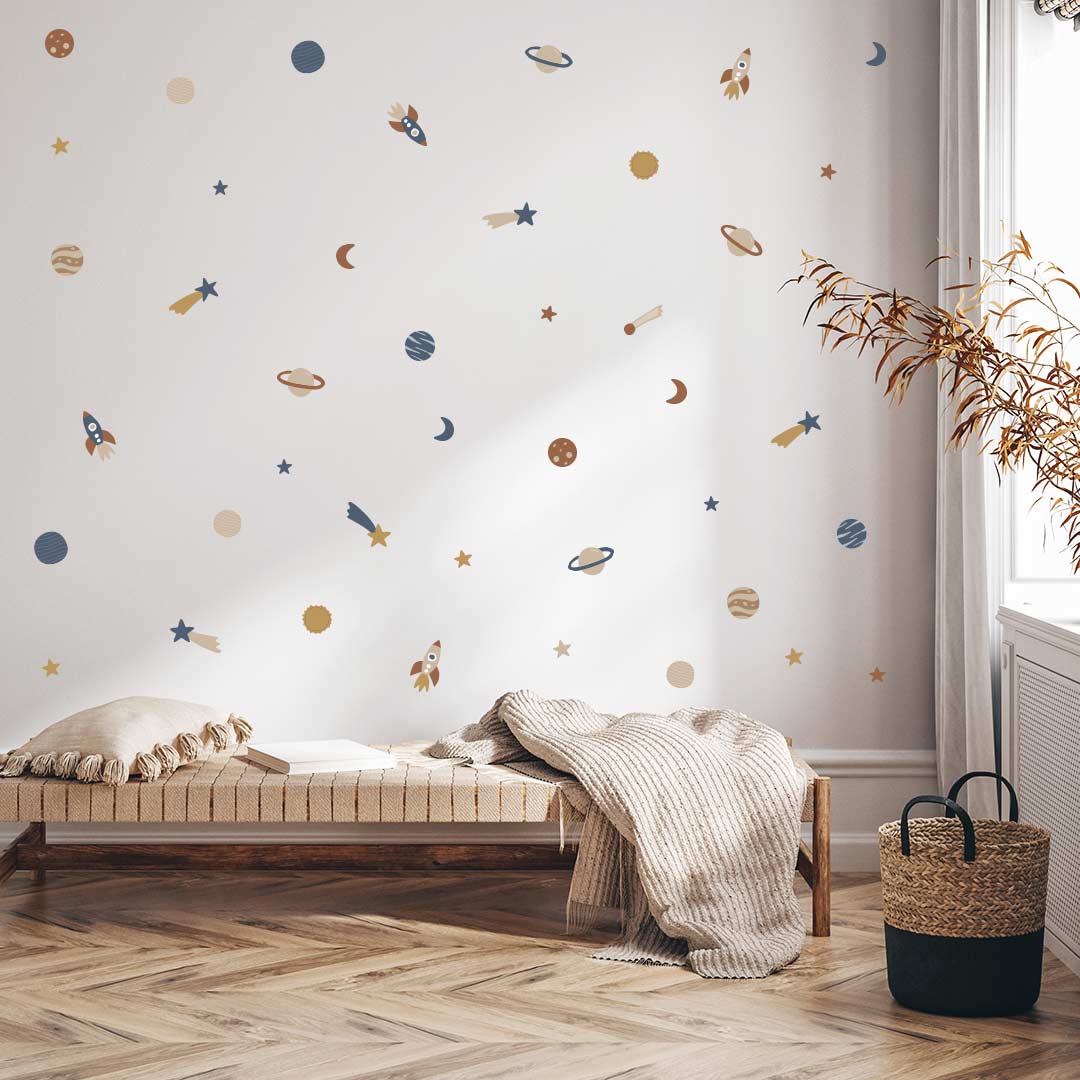 Space wall stickers for children's rooms