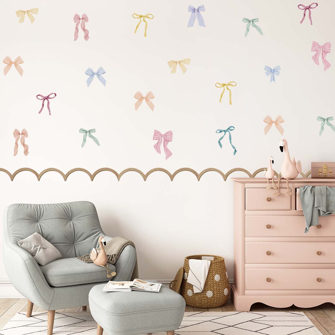 Watercolor bow wall stickers