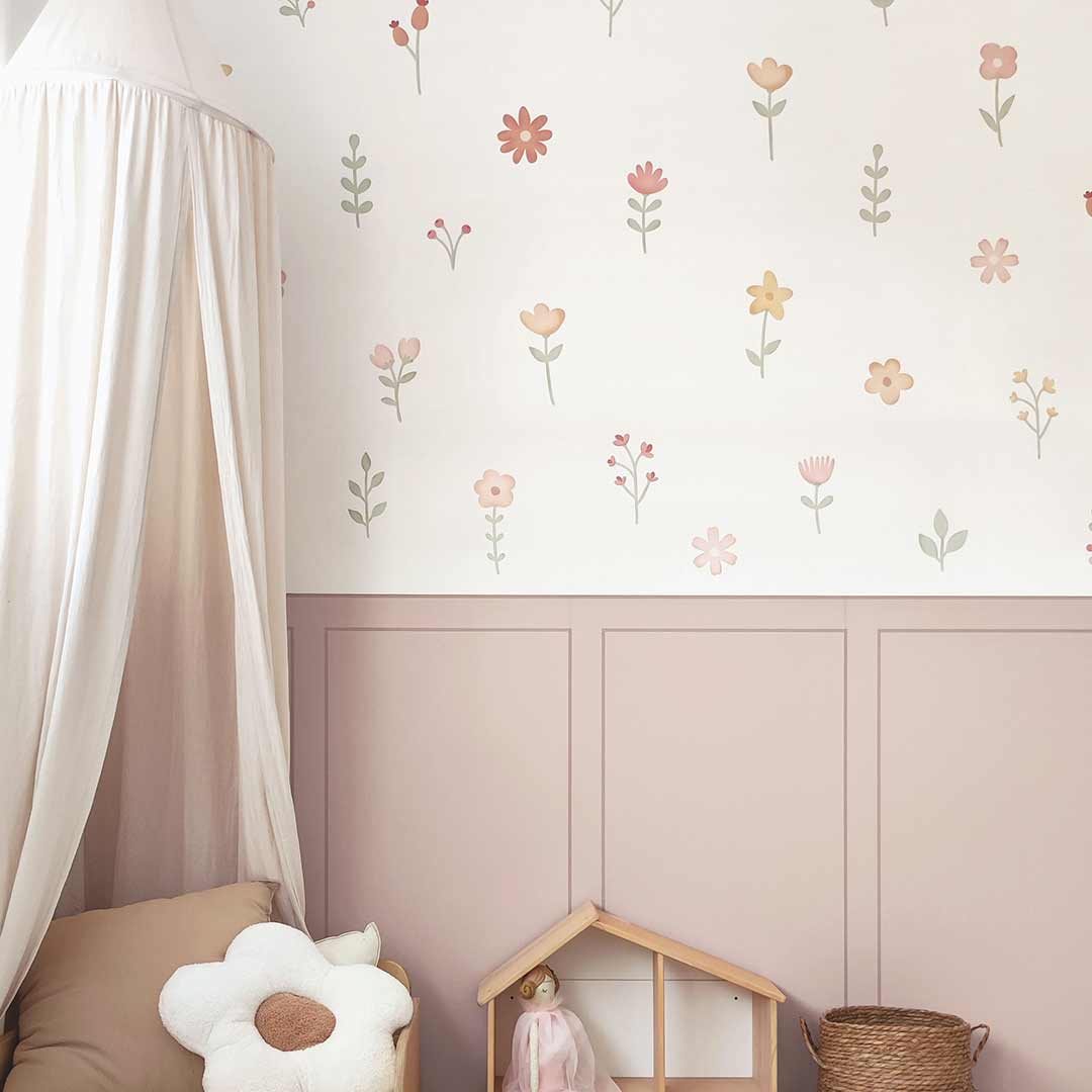 Watercolor Flower Wall Stickers – Spring Bloom