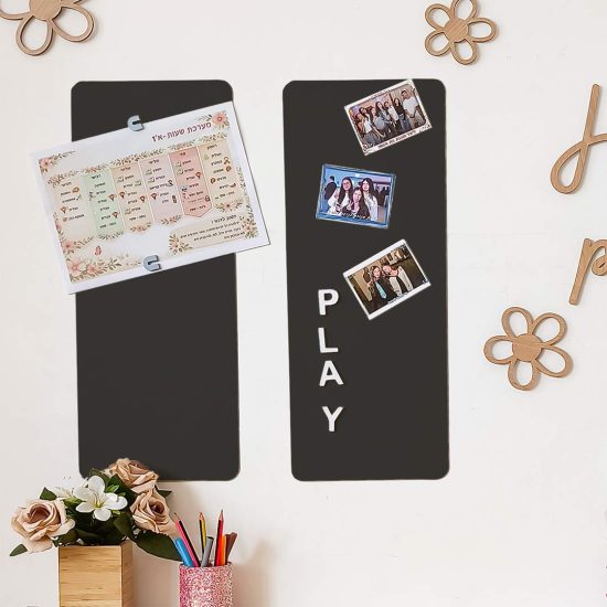 Reusable magnetic wall strips in black – magnetic board for kids room set of 2 by Ponponi