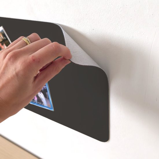 Reusable magnetic wall strips – Magnetic board for a child's room (set of 2, 23×58 cm) – Black