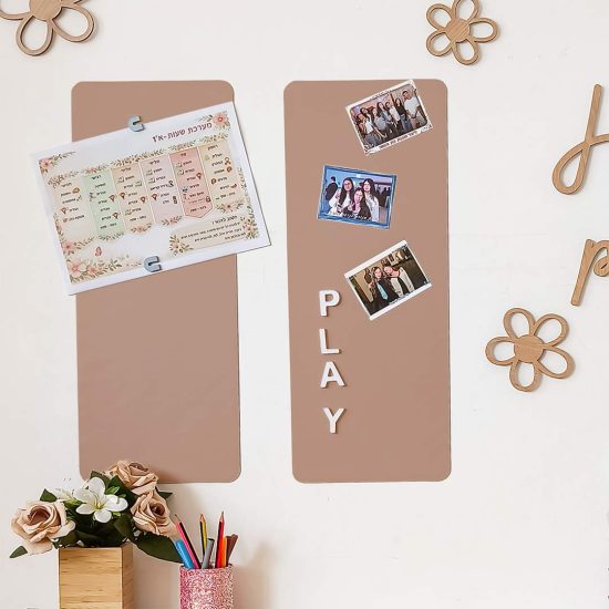 Reusable magnetic wall strips in caramel rose – magnetic board for kids room set of 2 by Ponponi