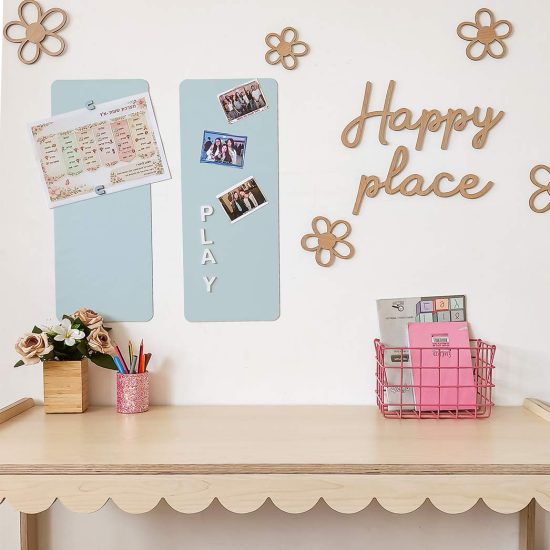 Reusable Magnetic Wall Strips – Magnetic Board for Children's Room (Set of 2, 23×58) – Light Blue