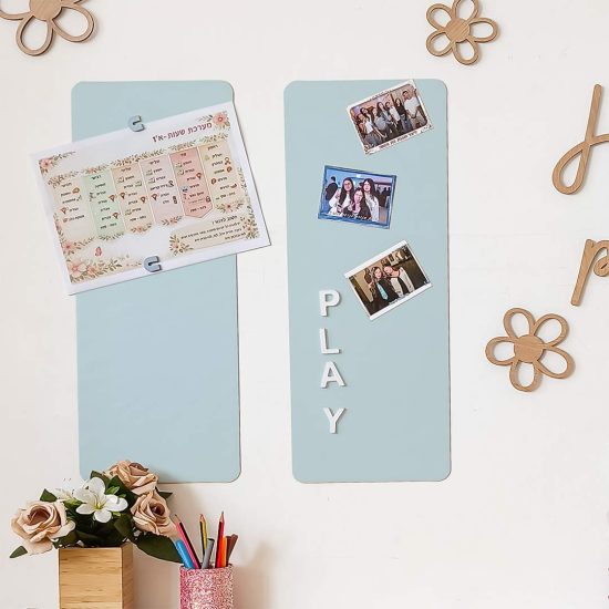 Reusable Magnetic Wall Strips – Magnetic Board for Children's Room (Set of 2, 23×58) – Light Blue