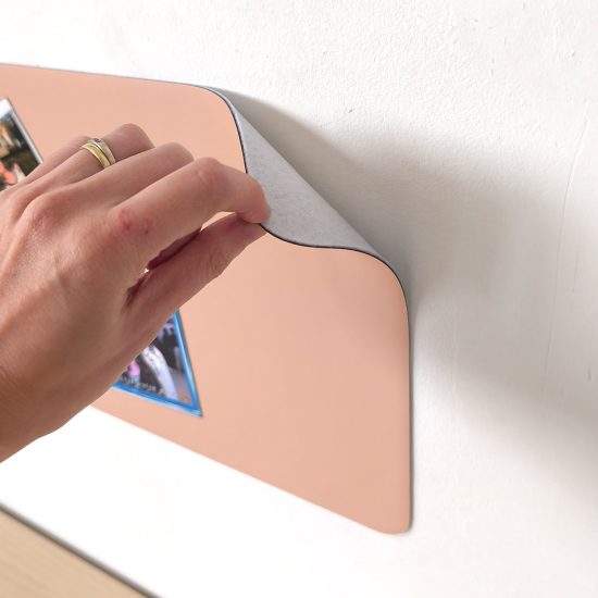 Reusable magnetic wall strips – Magnetic board for a child's room (set of 2, 23×58 cm) – Peach