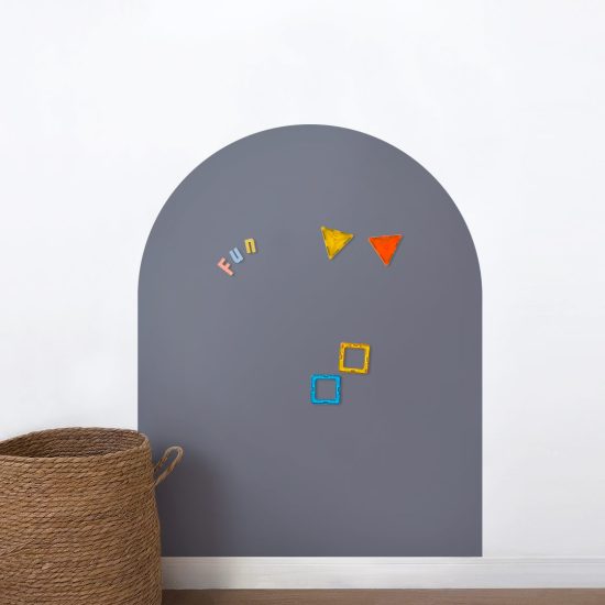 Magnetic rainbow wall decal in grayish blue 75x95cm – paintable kids room magnetic board by Ponponi