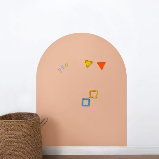 Magnetic arch wall sticker in peach 75x95cm – paintable kids room magnetic board by Ponponi