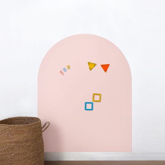 Magnetic rainbow wall sticker in pink 75x95cm – paintable kids room magnetic board by Ponponi