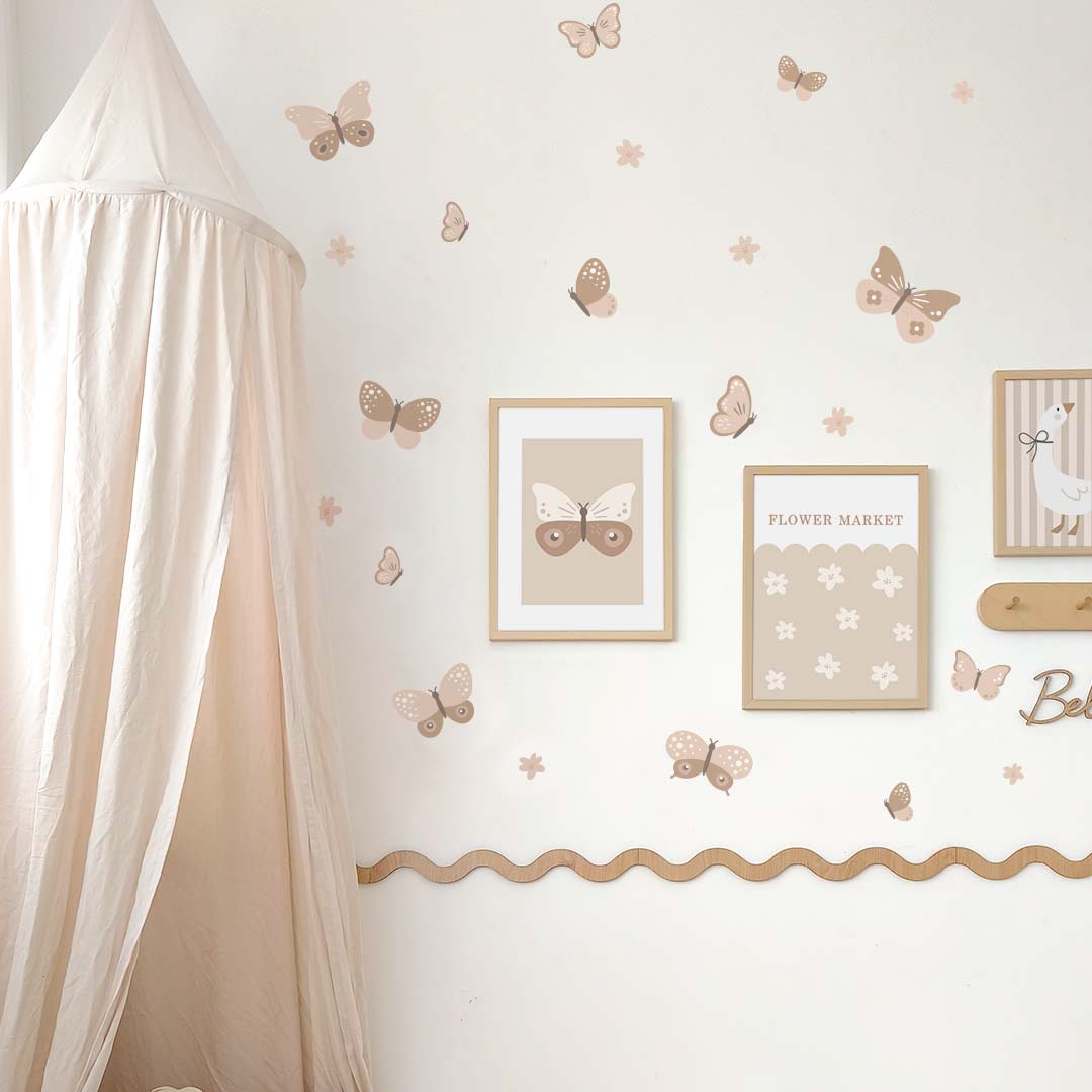 Wall sticker butterflies and flowers