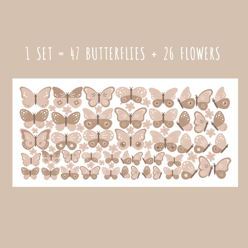 Wall sticker butterflies and flowers