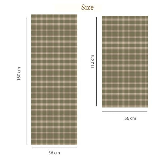 Olive Green Vintage Checkered Wall Mural - Wallpaper