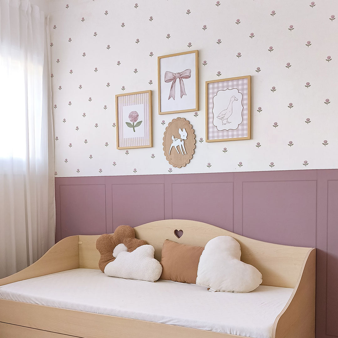 Reusable Floral Wall Stickers – Mila Style, Pink | Ponponi