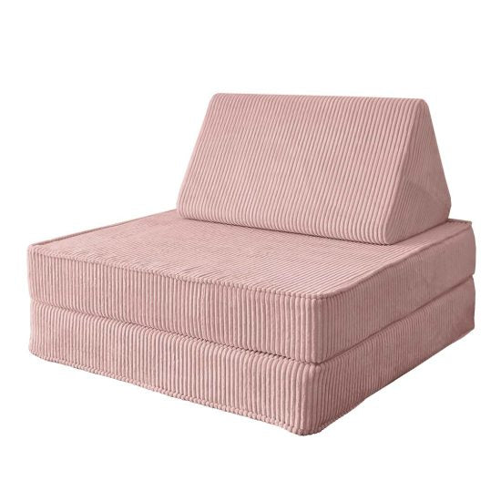 Kids modular convertible sofa in pink corduroy with removable washable cover – Ponponi