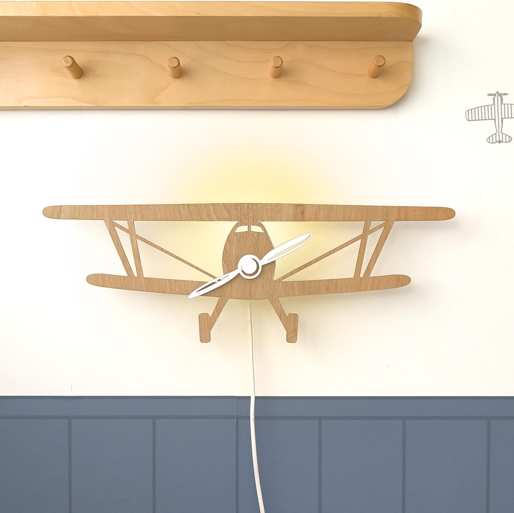 Retro airplane night light for children