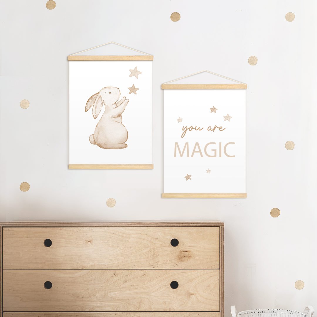 Wall stickers for children, boho chic circles – neutral color
