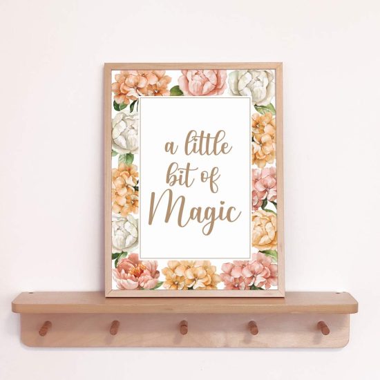 Flower kids room poster framed and ready to hang – premium high quality print by Ponponi