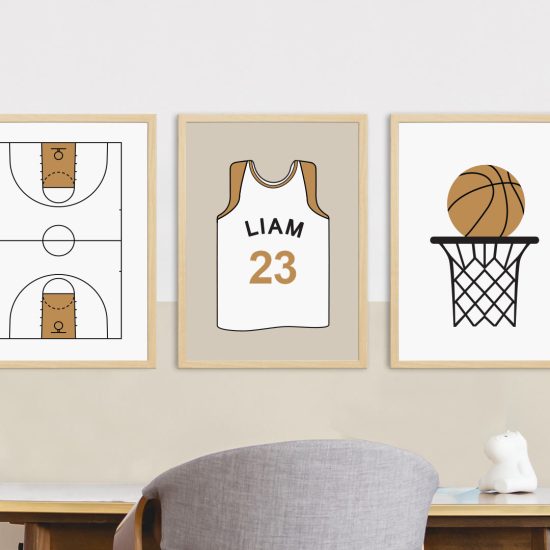 Pósteres de baloncesto para habitaciones infantiles – Dibujos de baloncesto para niños